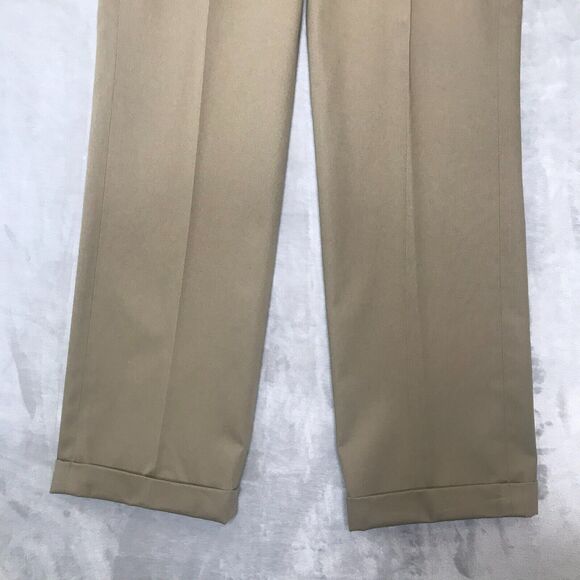 Eddie Bauer Wrinkle Resistant Classic Fit Pants Mens 34 Khaki Tan Cotton Pleated - Picture 4 of 9